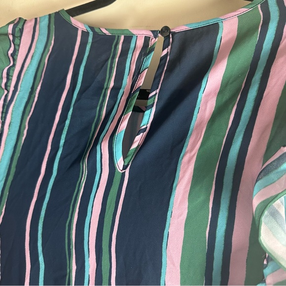 Modcloth Get Into The Ruffle Multicolored Striped Ruffle Tie Waist Dress NWOT L - Picture 11 of 16